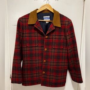 Pendleton Vintage Equestrian Plaid Jacket
Blazer Coat Suede Collar